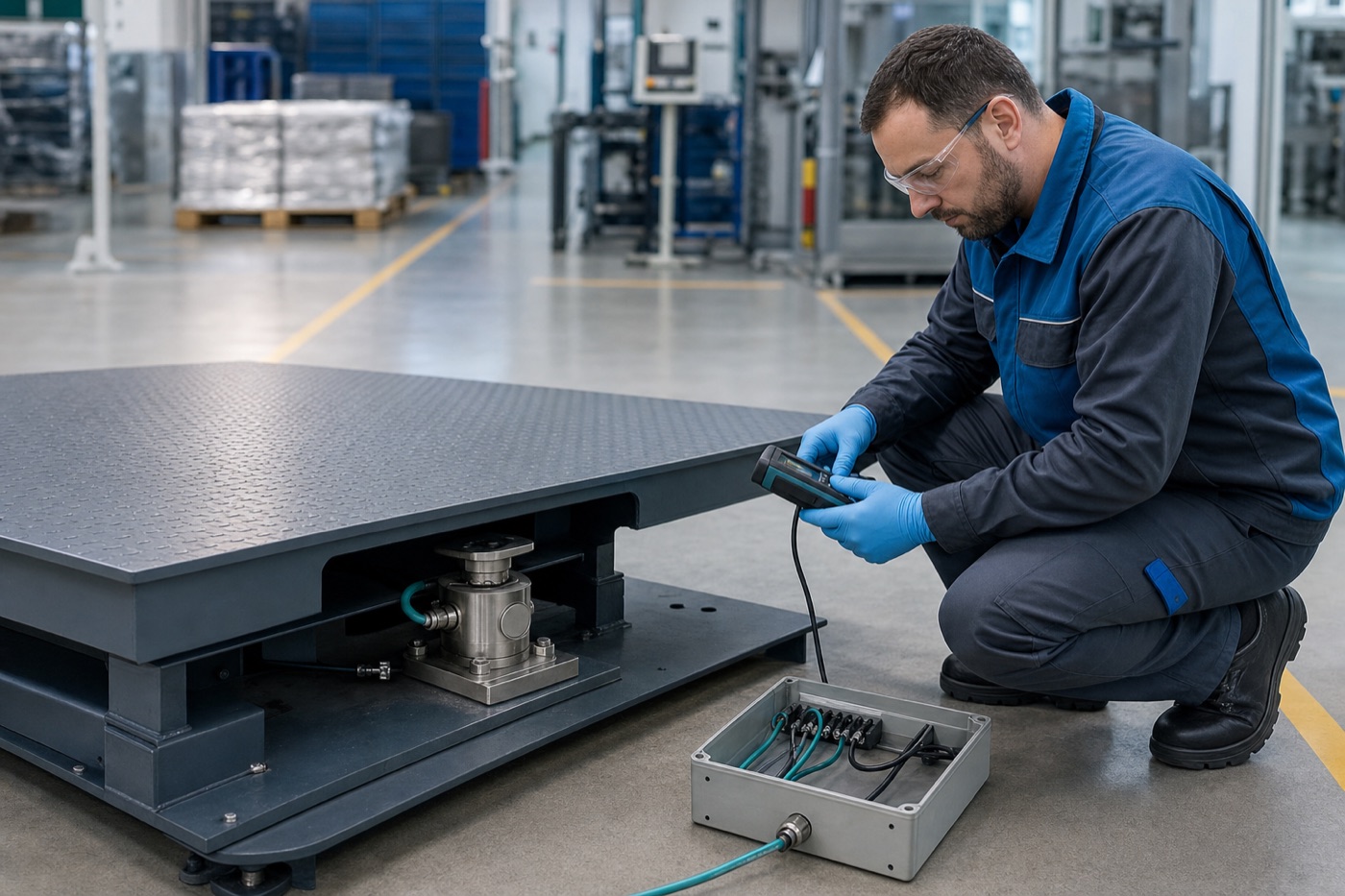 Inspección de báscula industrial y su celda de carga